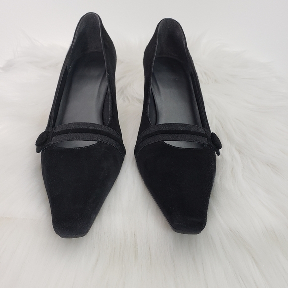 Stuart Weitzman Online Black Suede heel pump 90s y2k - Picture 5 of 9